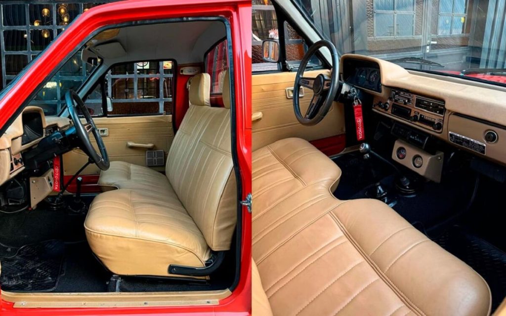 Interior de esta Toyota Hilux de los '80